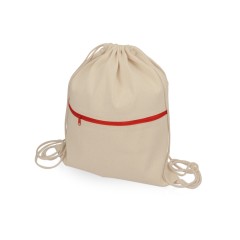 Рюкзак-мешок Lark из хлопка 180 г/м2 с цветной молнией