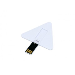 USB-флешка в виде пластиковой карточки треугольной формы USB 2.0, белый