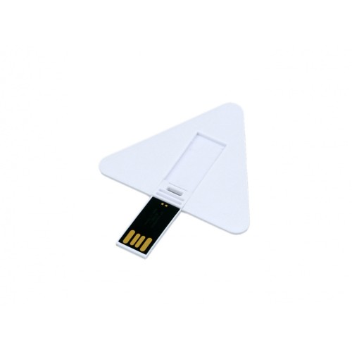 USB-флешка в виде пластиковой карточки треугольной формы USB 2.0, белый