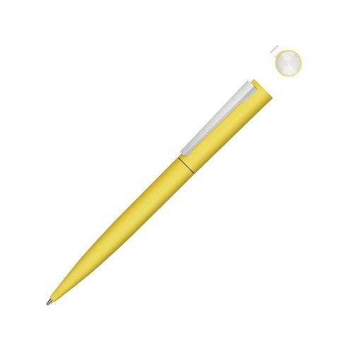 Металлическая шариковая ручка soft touch Brush gum, желтый