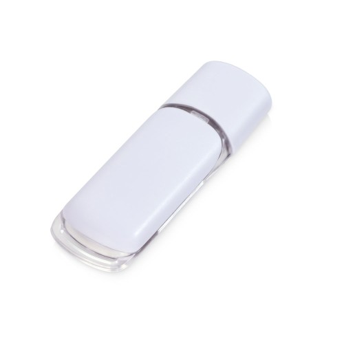 Флешка промо прямоугольной классической формы с цветными вставками USB 2.0, , белый