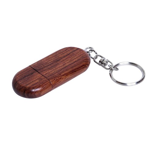 Флешка 3.0 овальной формы USB 3.0, колпачок с магнитом,, коричневый