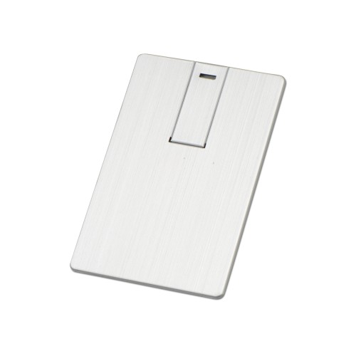 Флеш-карта USB 2.0 в виде металлической карты Card Metal, серебристый