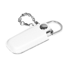 Флешка в массивном корпусе с кожаным чехлом USB 2.0, , белый