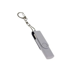 USB-флешка 2 в 1 поворотный механизм USB 3.0, c дополнительным разъемом Type-C с одноцветным металлическим клипом, белый