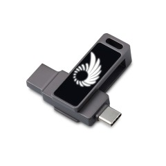 Флешка USB Type-C и USB 3.0 с подсветкой лого Спинлайт