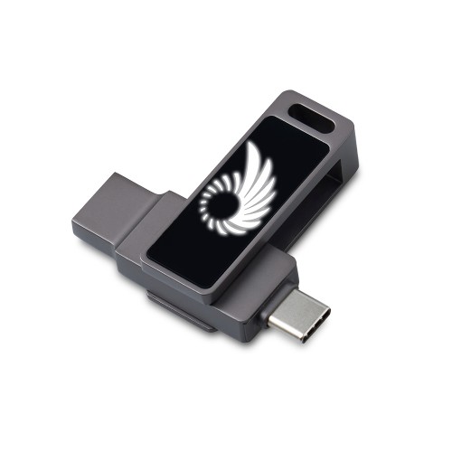 Флешка USB Type-C и USB 3.0 с подсветкой лого Спинлайт