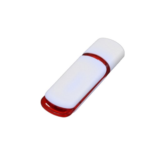 Флешка 3.0 промо прямоугольной классической формы с цветными вставками USB 3.0, , белый/красный