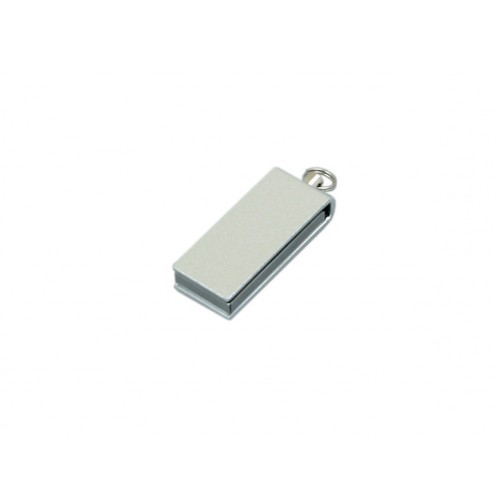 Флешка с мини чипом USB 2.0, минимальный размер, цветной корпус,, серебристый
