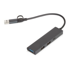 USB-хаб Command с коннектором 2-в-1 USB-C и USB-A, 2.0/3.0