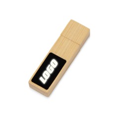 USB 2.0- флешка c подсветкой логотипа Bamboo LED