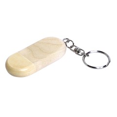 Флешка овальной формы USB 2.0, колпачок с магнитом,, натуральный