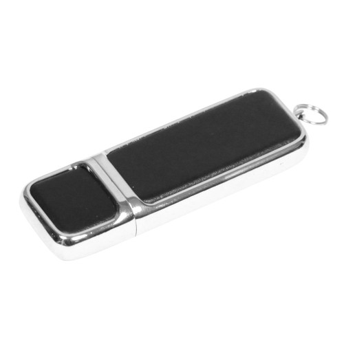 Флешка компактной формы USB 2.0, , черный/серебристый