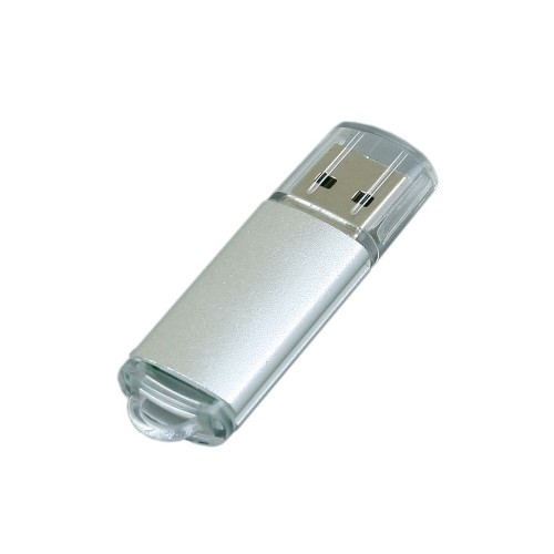 Флешка промо прямоугольной формы c прозрачным колпачком USB 2.0, , серебристый