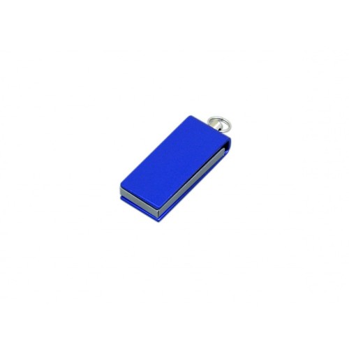 Флешка с мини чипом USB 2.0, минимальный размер, цветной корпус,, синий