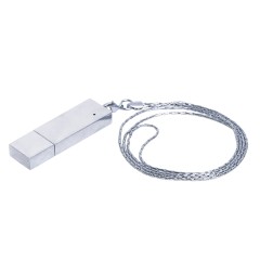 Флешка прямоугольной формы в виде металлического слитка USB 2.0, , серебристый
