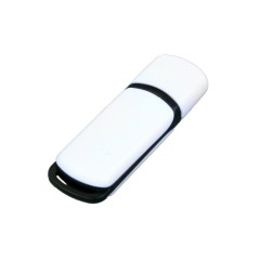 Флешка 3.0 промо прямоугольной классической формы с цветными вставками USB 3.0, , белый/черный