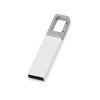 Флеш-карта USB 2.0 с карабином Hook, белый/серебристый Флеш-карта USB 2.0 с карабином Hook, белый/серебристый