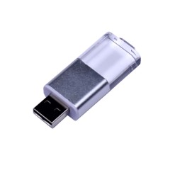 USB-флешка промо прямоугольной формы USB 2.0, выдвижной механизм, белый