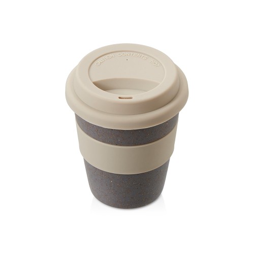 Стакан с силиконовой крышкой Cafe, beige