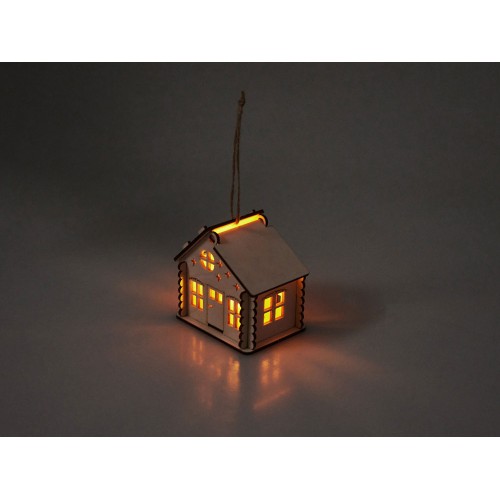 Деревянная подвеска на елку с подсветкой Lumihut