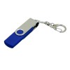 Флешка с поворотным механизмом USB 2.0, c дополнительным разъемом Micro USB,, синий Флешка с поворотным механизмом USB 2.0, c дополнительным разъемом Micro USB,, синий