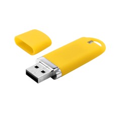 Флешка Shape с покрытием Софт Тач, желтая