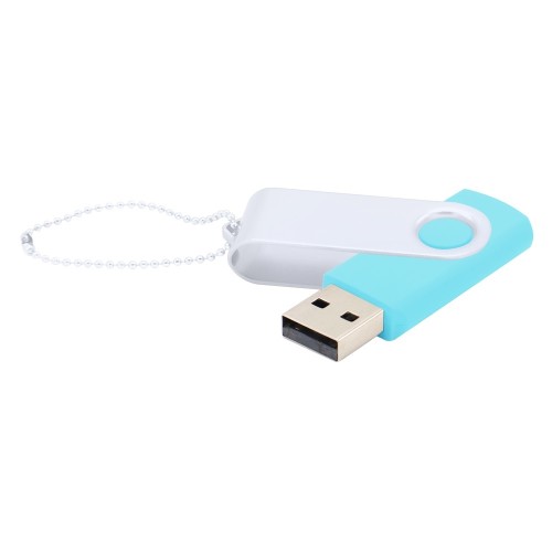 Флешка Designer To Go 2.0 USB, бирюзовый/белый