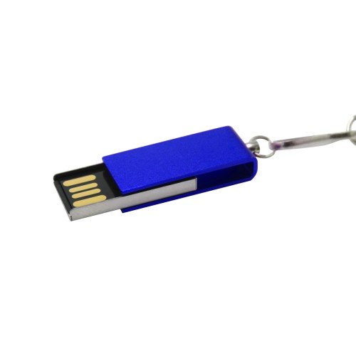Флешка Slim, металл, синяя