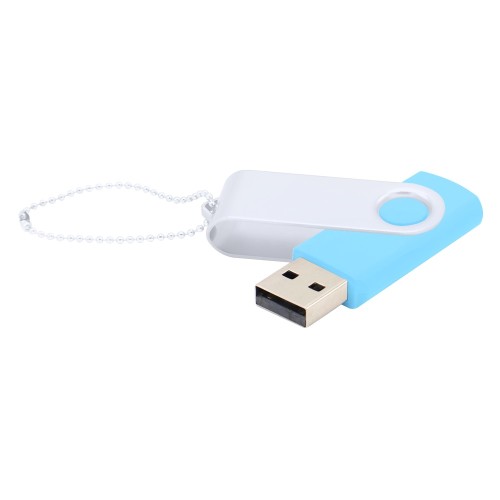 Флешка Designer To Go 2.0 USB, голубой/белый