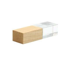 Флешка Кристал Bamboo, белая подсветка