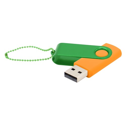 Флешка Designer To Go 2.0 USB, оранжевый/зеленый