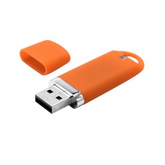Флешка Shape с покрытием Софт Тач, оранжевая