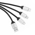 Кабель - брелок Plug с подсветкой гравировки, черный