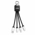 Кабель - брелок Plug с подсветкой гравировки, черный