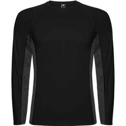 Спортивная футболка SHANGHAI L/S мужская, ЧЕРНЫЙ/ТЕМНЫЙ ГРАФИТ