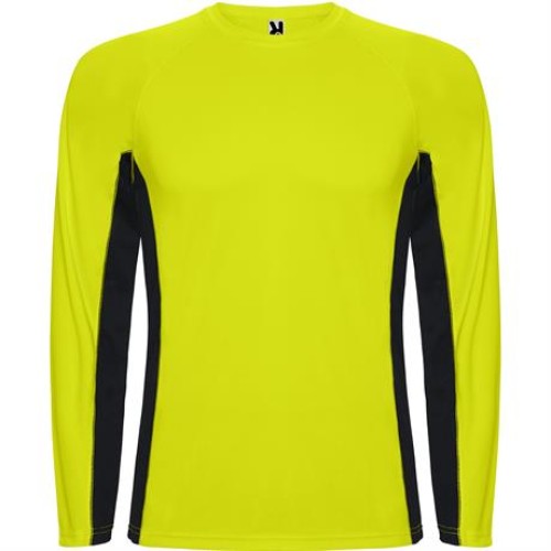 Спортивная футболка SHANGHAI L/S мужская, ФЛУОРЕСЦЕНТНЫЙ ЖЕЛТЫЙ/ЧЕРНЫЙ
