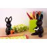 Ножницы и магнит со скрепками Bunny, чёрные