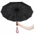 Автоматический противоштормовой складной зонт Altor с обвесом, тёмно-серый/бордовый