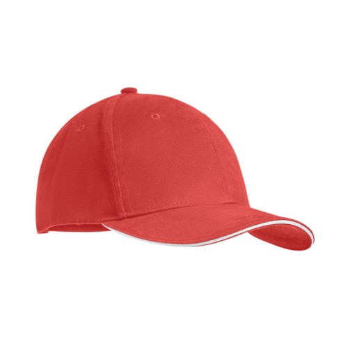 Brushed heavy cotton 6 panel Ba, красно-белый, MO9643