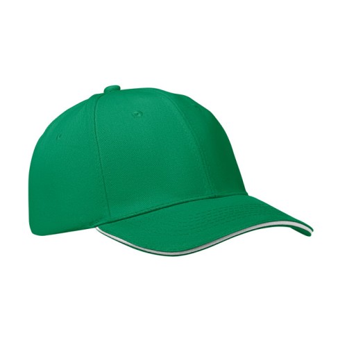 6 panel baseball cap, Зеленый цвет прерий/белый, MO1464