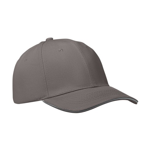 6 panel baseball cap, tемно-серый/серый, MO1464