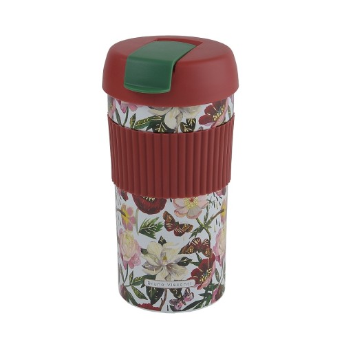 Термокружка с силиконовой вставкой quot;FLORA. Пионыquot;, 500 мл, многоцветный, BV2-859