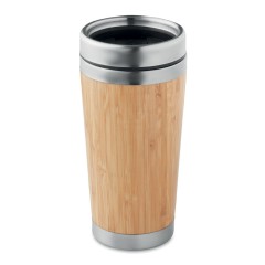 Термокружка с бамбуком 400ml, древесный, MO9444