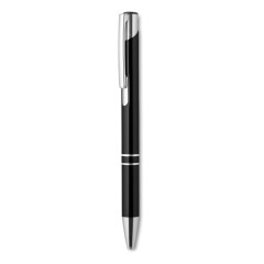 Recycled aluminium ball pen, черный, KC8893