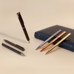 РУЧКА  quot;BERGAMOquot; ШАРИКОВАЯ АВТОМАТИЧЕСКАЯ, МЕТАЛЛИЧЕСКИЙ КОРПУС СТАЛЬ, 0.7 ММ, СИНЯЯ, стальной, BV20-0351