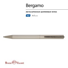 РУЧКА  quot;BERGAMOquot; ШАРИКОВАЯ АВТОМАТИЧЕСКАЯ, МЕТАЛЛИЧЕСКИЙ КОРПУС ШАМПАНЬ 0.7 ММ, СИНЯЯ, BV20-0339