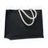 Jute bag with cotton handle, черный, MO6443