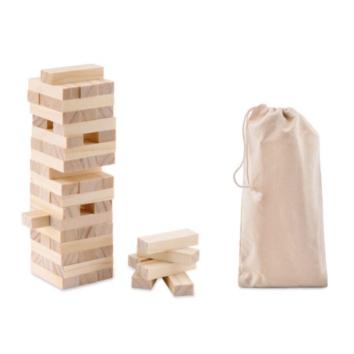 Игра башня в хлопковом чехле, древесный, MO9574
