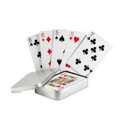 Игральные карты в коробочке, тускло-серебряный, MO7529